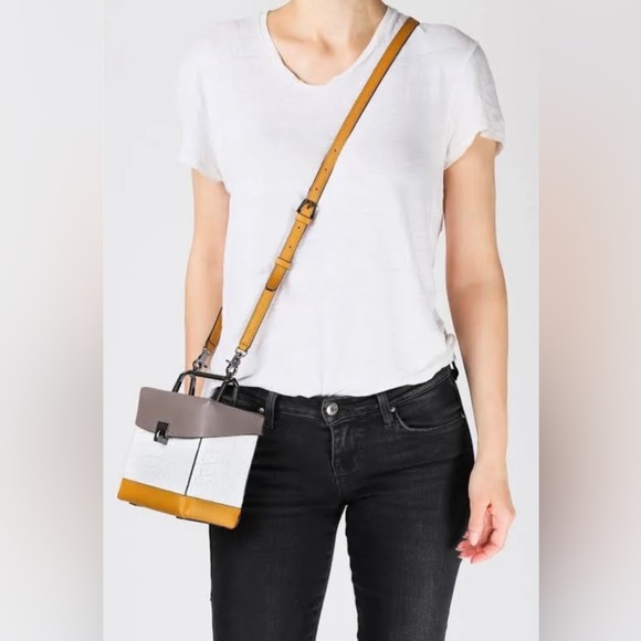 Botkier Lennox Mini Lunchbox Crossbody Bag in Truffle Colorblock - Picture 8 of 8